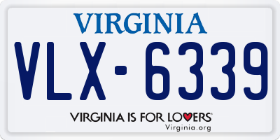 VA license plate VLX6339