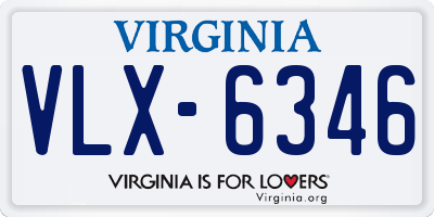 VA license plate VLX6346