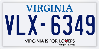 VA license plate VLX6349
