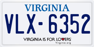 VA license plate VLX6352