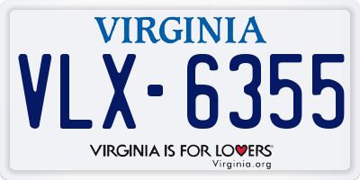 VA license plate VLX6355