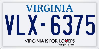 VA license plate VLX6375