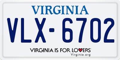 VA license plate VLX6702