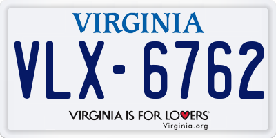 VA license plate VLX6762
