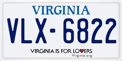 VA license plate VLX6822