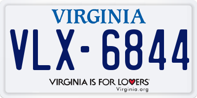 VA license plate VLX6844
