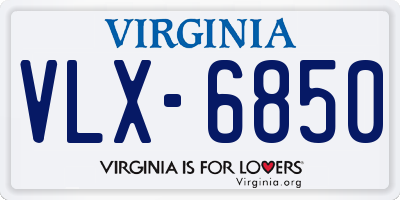 VA license plate VLX6850