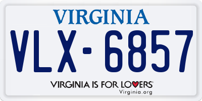 VA license plate VLX6857
