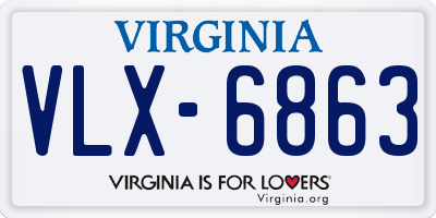 VA license plate VLX6863