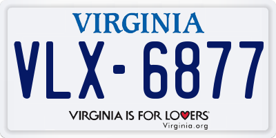 VA license plate VLX6877