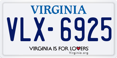 VA license plate VLX6925