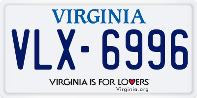 VA license plate VLX6996