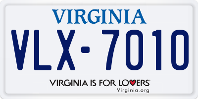 VA license plate VLX7010