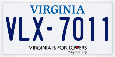 VA license plate VLX7011