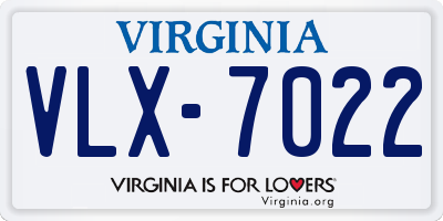 VA license plate VLX7022