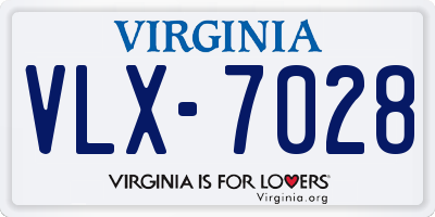 VA license plate VLX7028