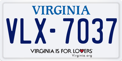 VA license plate VLX7037