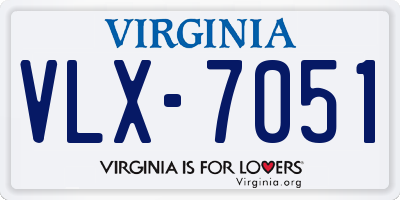 VA license plate VLX7051
