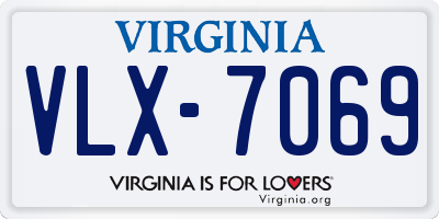 VA license plate VLX7069