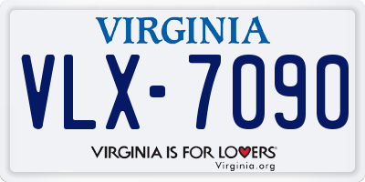 VA license plate VLX7090