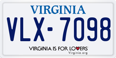 VA license plate VLX7098