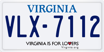 VA license plate VLX7112