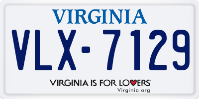 VA license plate VLX7129
