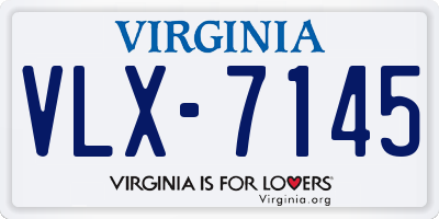 VA license plate VLX7145