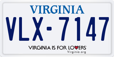 VA license plate VLX7147