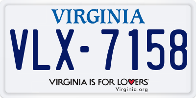 VA license plate VLX7158