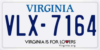 VA license plate VLX7164