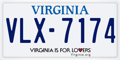 VA license plate VLX7174