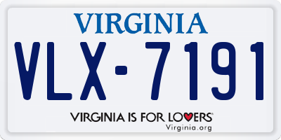 VA license plate VLX7191