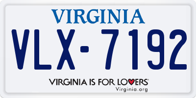 VA license plate VLX7192
