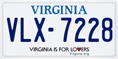 VA license plate VLX7228
