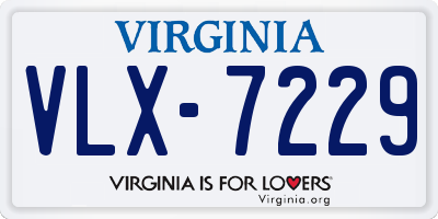 VA license plate VLX7229