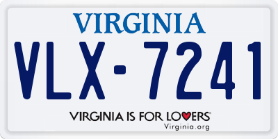 VA license plate VLX7241