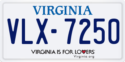 VA license plate VLX7250