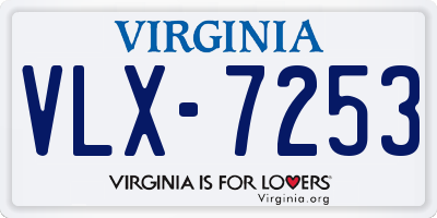VA license plate VLX7253
