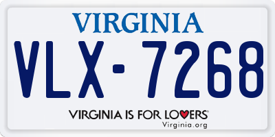 VA license plate VLX7268