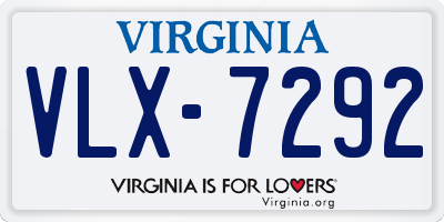 VA license plate VLX7292