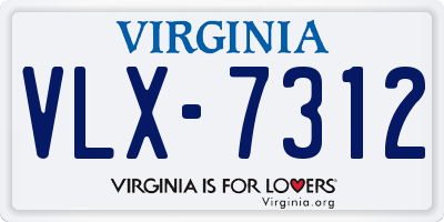 VA license plate VLX7312