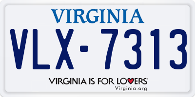 VA license plate VLX7313