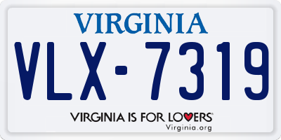 VA license plate VLX7319