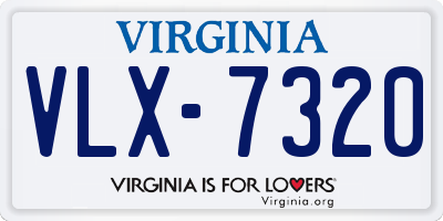 VA license plate VLX7320