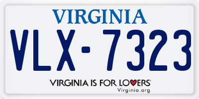 VA license plate VLX7323