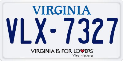 VA license plate VLX7327