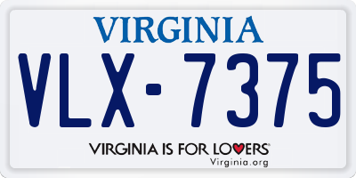 VA license plate VLX7375