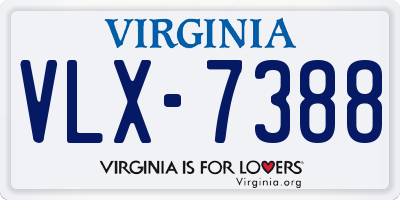 VA license plate VLX7388