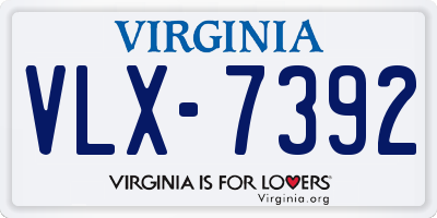 VA license plate VLX7392